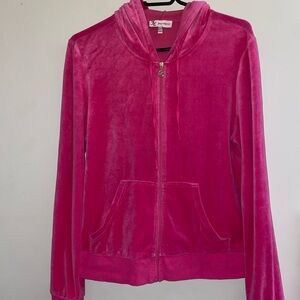 Juicy Couture Hot Pink Velour Zip Hoodie